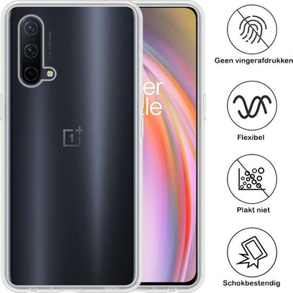 OnePlus Nord CE Hoesje Siliconen Backcover Lichtgewicht - Transparant