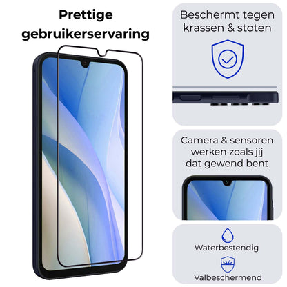 Samsung A15 Screenprotector Full Cover Tempered Glass