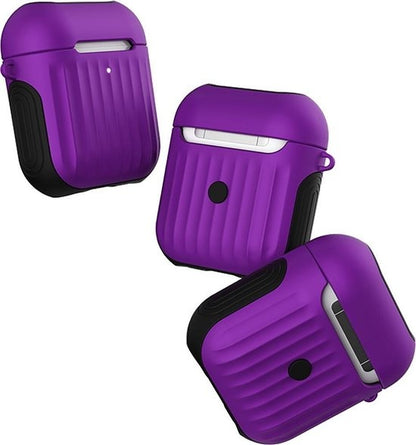 AirPods 1 Hoesje Siliconen met Ribbels Shockbestendig - Paars