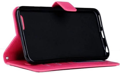 Hoes Geschikt voor iPhone 5 Hoes Bookcase Hoesje - Donkerroze