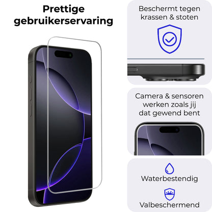 iPhone 16 Pro Max Screenprotector Gehard Glas - Volledige dekking