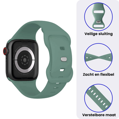 Apple Watch 1, 2, 3, 4, 5, 6, 7, 8, 9, 10, 11, SE - 42/44/45/46 mm Bandje Siliconen met verstelbare polsband - Cactus