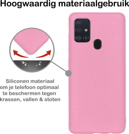 Samsung A21s Hoesje Siliconen Backcover Lichtgewicht - Lichtroze