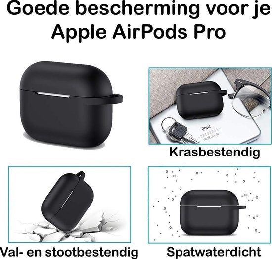 Airpods Pro Hoesje Siliconen met Clip - Midnight Blue