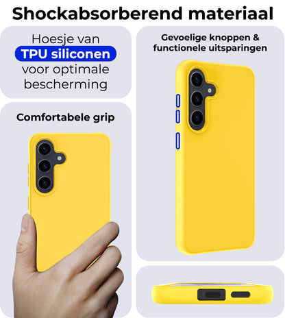 Samsung A55 Hoesje Siliconen Backcover Lichtgewicht - Geel