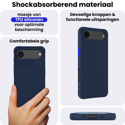 iPhone Air Hoesje Siliconen Backcover Lichtgewicht - Donkerblauw