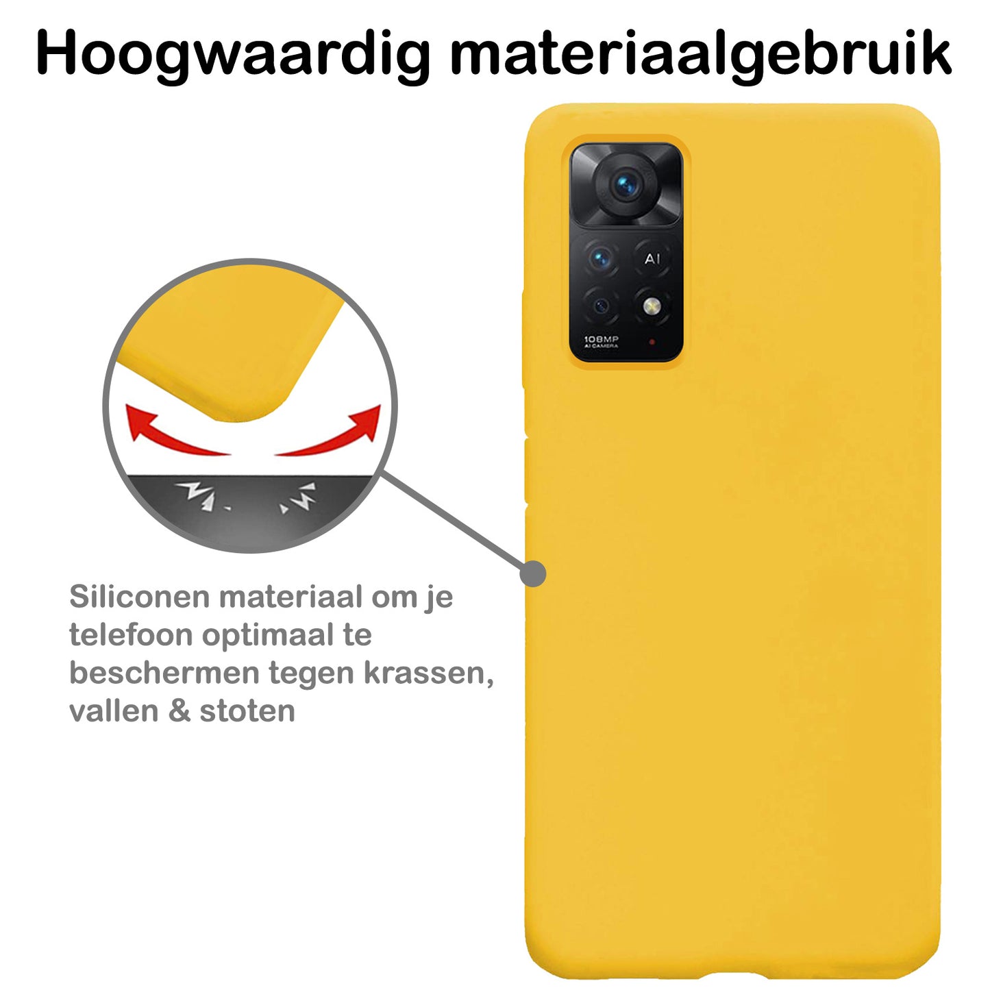 Xiaomi Redmi Note 11 Hoesje Siliconen - Geel