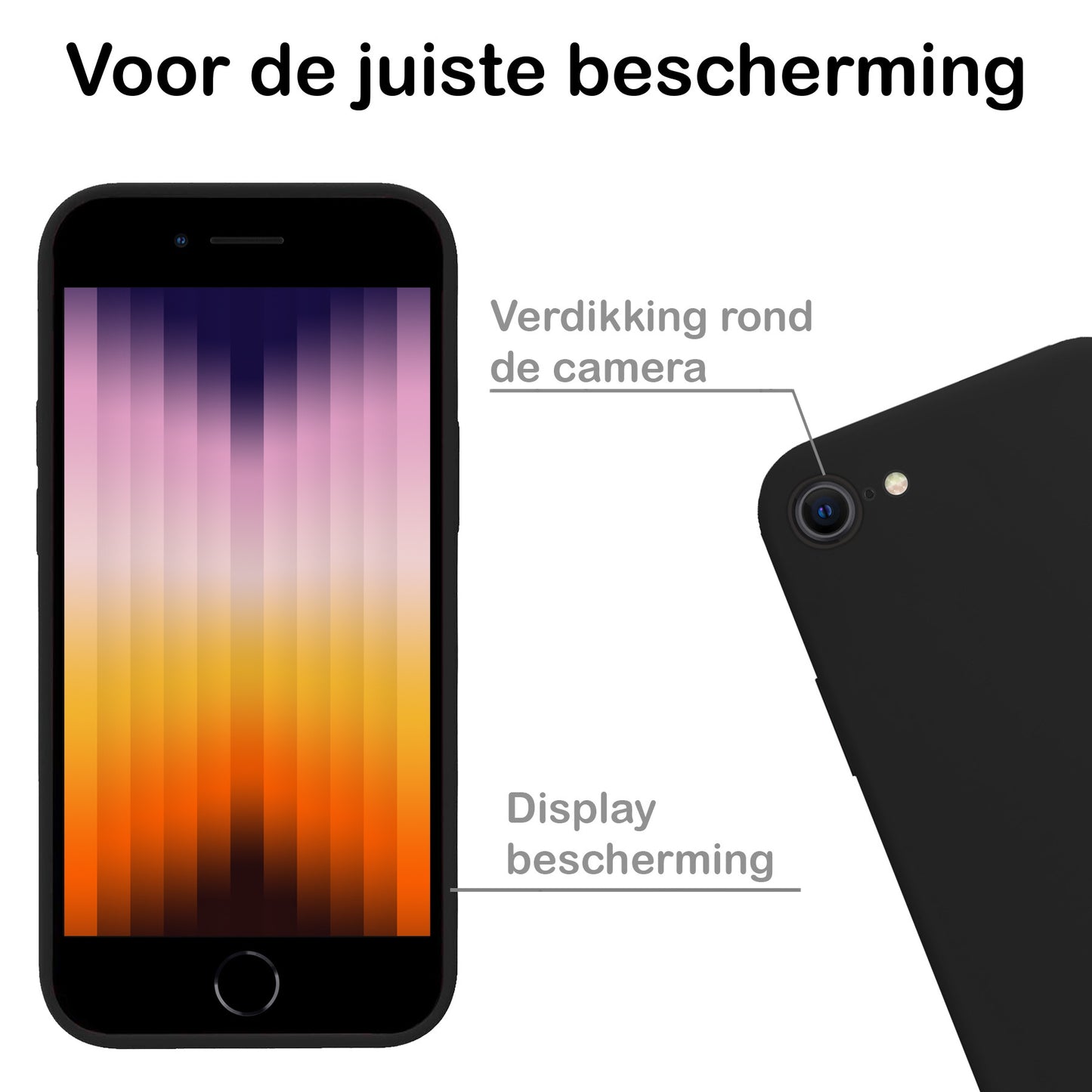 iPhone SE 2022 Hoesje Siliconen - Zwart