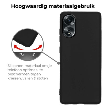 OPPO A58 Hoesje Siliconen - Zwart