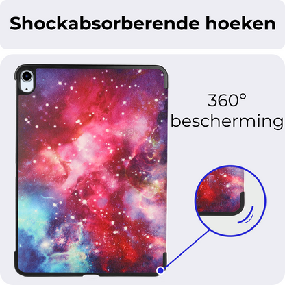 iPad Air 2024 / 2025 (11 inch) Trifold Bookcase Hoes met Penhouder voor Apple Pen - Galaxy
