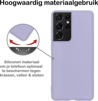 Samsung S21 Ultra Hoesje Siliconen Backcover Lichtgewicht - Lila