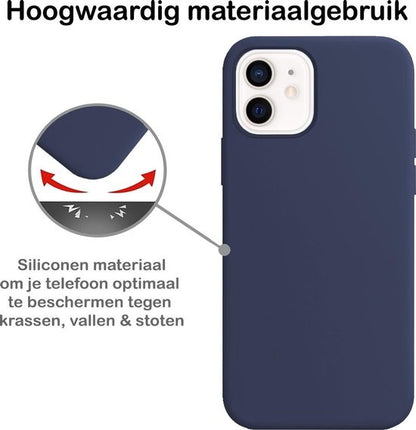 iPhone 12 Mini Hoesje Siliconen Backcover Lichtgewicht - Donkerblauw