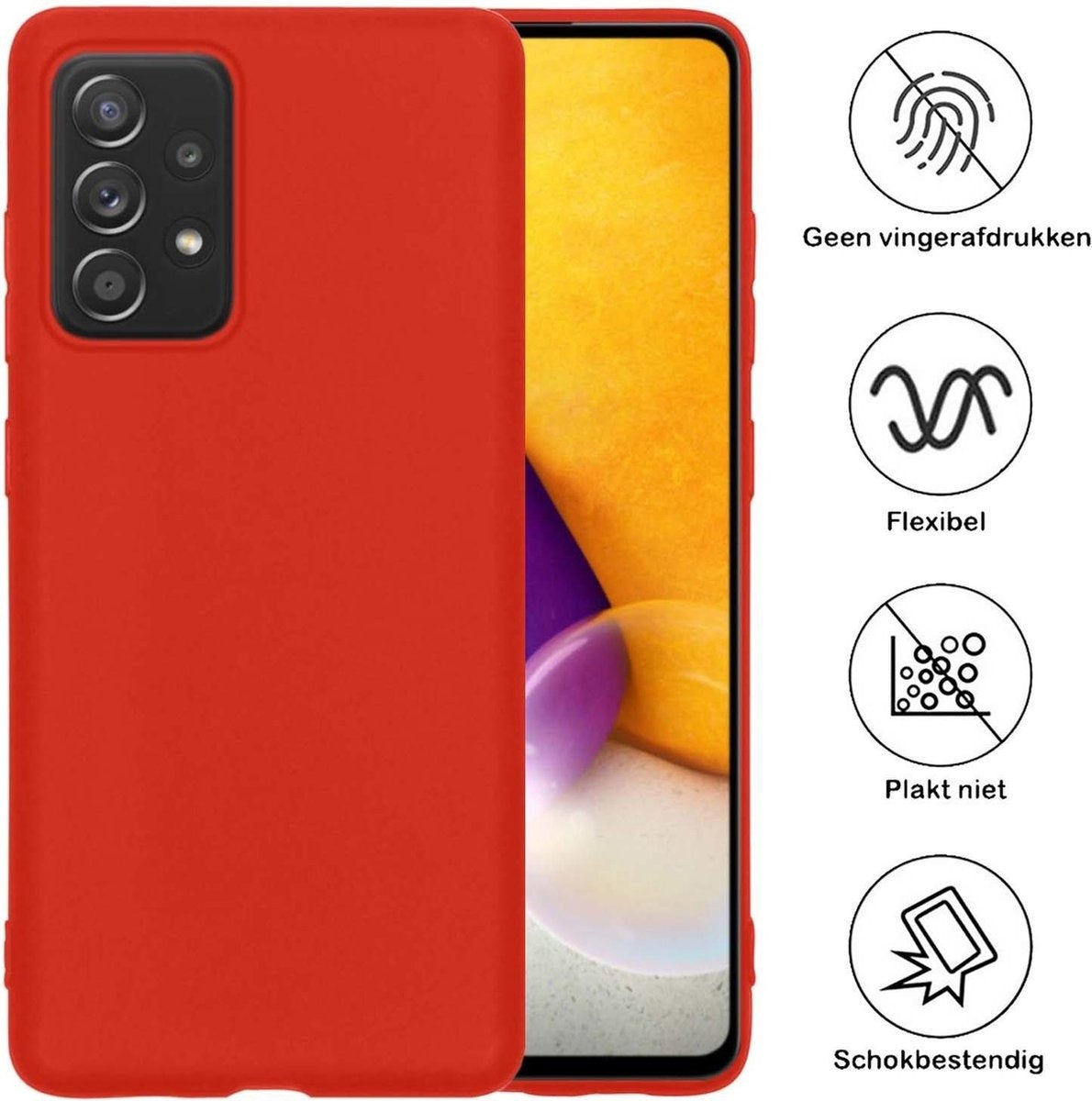 Samsung A72 Hoesje Siliconen - Rood