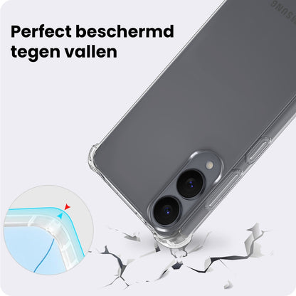 Samsung S25 Edge Hoesje Shockproof Backcover Siliconen - Transparant