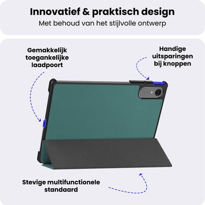 Lenovo Idea Tab Pro Gen 2 Trifold Bookcase Hoes - Donkergroen
