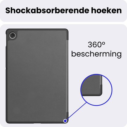 Lenovo Tab 10.1 Trifold Bookcase Hoes - Grijs
