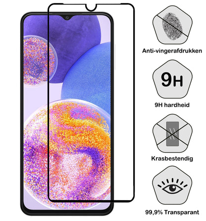 Samsung A23 Screenprotector Full Cover Tempered Glass