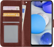 Samsung A42 Hoesje Bookcase Cover met Kaarthouder - Bruin
