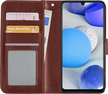 Samsung A42 Hoesje Bookcase Cover met Kaarthouder - Bruin