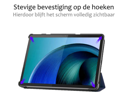 Lenovo Tab M10 5G Trifold Bookcase Hoes - Donkerblauw