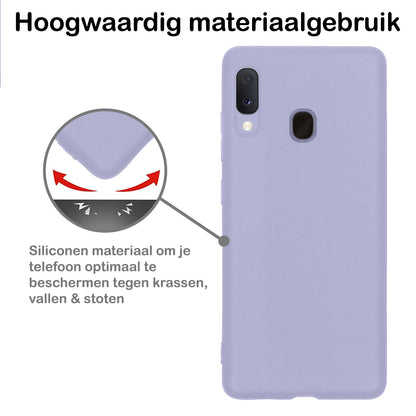 Samsung A20e Hoesje Siliconen Backcover Lichtgewicht - Lila