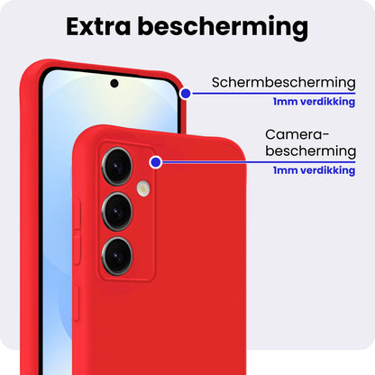 Samsung S25 Hoesje Siliconen Backcover Lichtgewicht - Rood