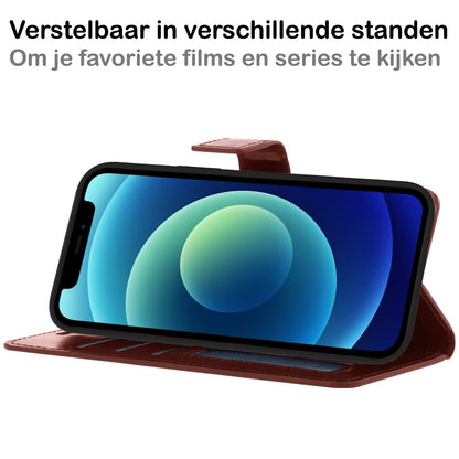 iPhone 12 Pro Max Hoesje Bookcase Cover Uitneembaar - Bruin