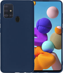 Samsung A21s Hoesje Siliconen Backcover Lichtgewicht - Donkerblauw
