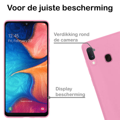 Samsung A20e Hoesje Siliconen Backcover Lichtgewicht - Lichtroze