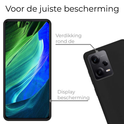 Xiaomi Redmi Note 12 Pro Hoesje Siliconen Backcover Lichtgewicht - Zwart