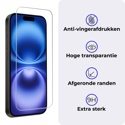 iPhone 16 Plus Screenprotector Gehard Glas met Installatieframe