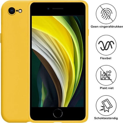 iPhone SE 2020 Hoesje Siliconen Backcover Lichtgewicht - Geel