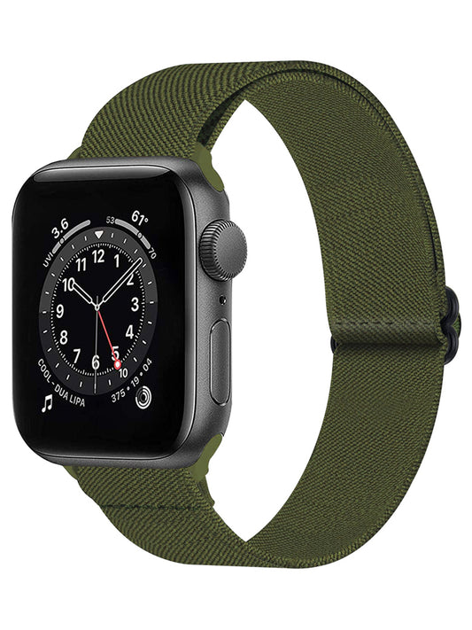 Bandje Geschikt Voor Apple Watch Bandje 38/40/41 mm Nylon Polsband Met Gesp - Horloge Bandje Geschikt Voor Apple Watch 1-8 / SE - 38/40/41 mm Bandje Stof - Donkergroen