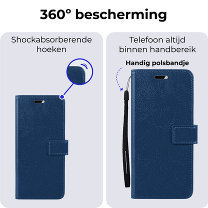 Google Pixel 8a Hoesje Book Case Kunstleer - Donkerblauw