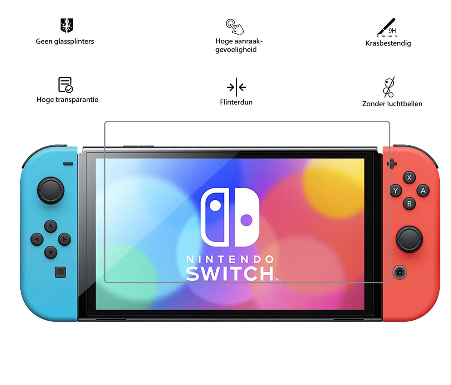 Nintendo Switch OLED Screenprotector Tempered Glass