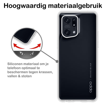 OPPO Find X5 Pro Hoesje Siliconen Backcover Lichtgewicht - Transparant