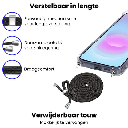 Samsung A37 Hoesje met Koord Backcover Shockproof - Transparant