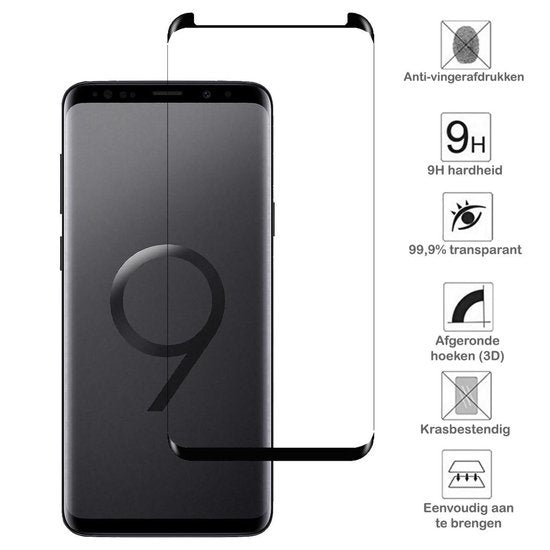 Samsung S9 Screenprotector Full Cover Tempered Glass