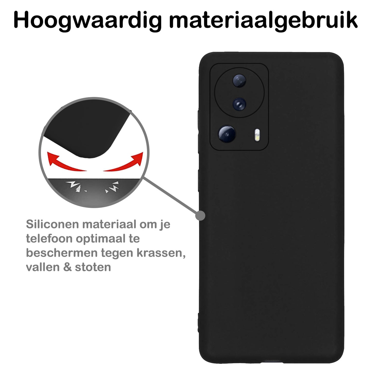 Xiaomi 13 Lite Hoesje Siliconen - Zwart