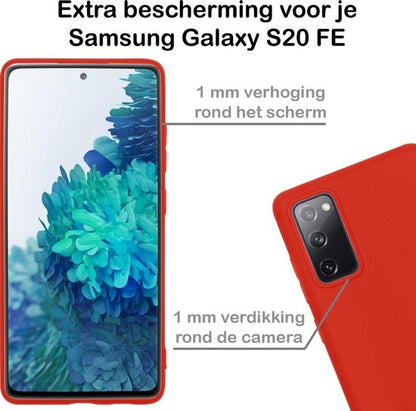 Samsung S20 FE Hoesje Siliconen Backcover Lichtgewicht - Rood