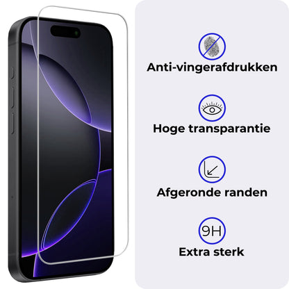 iPhone 16 Pro Screenprotector Volledige Dekking Tempered Glass