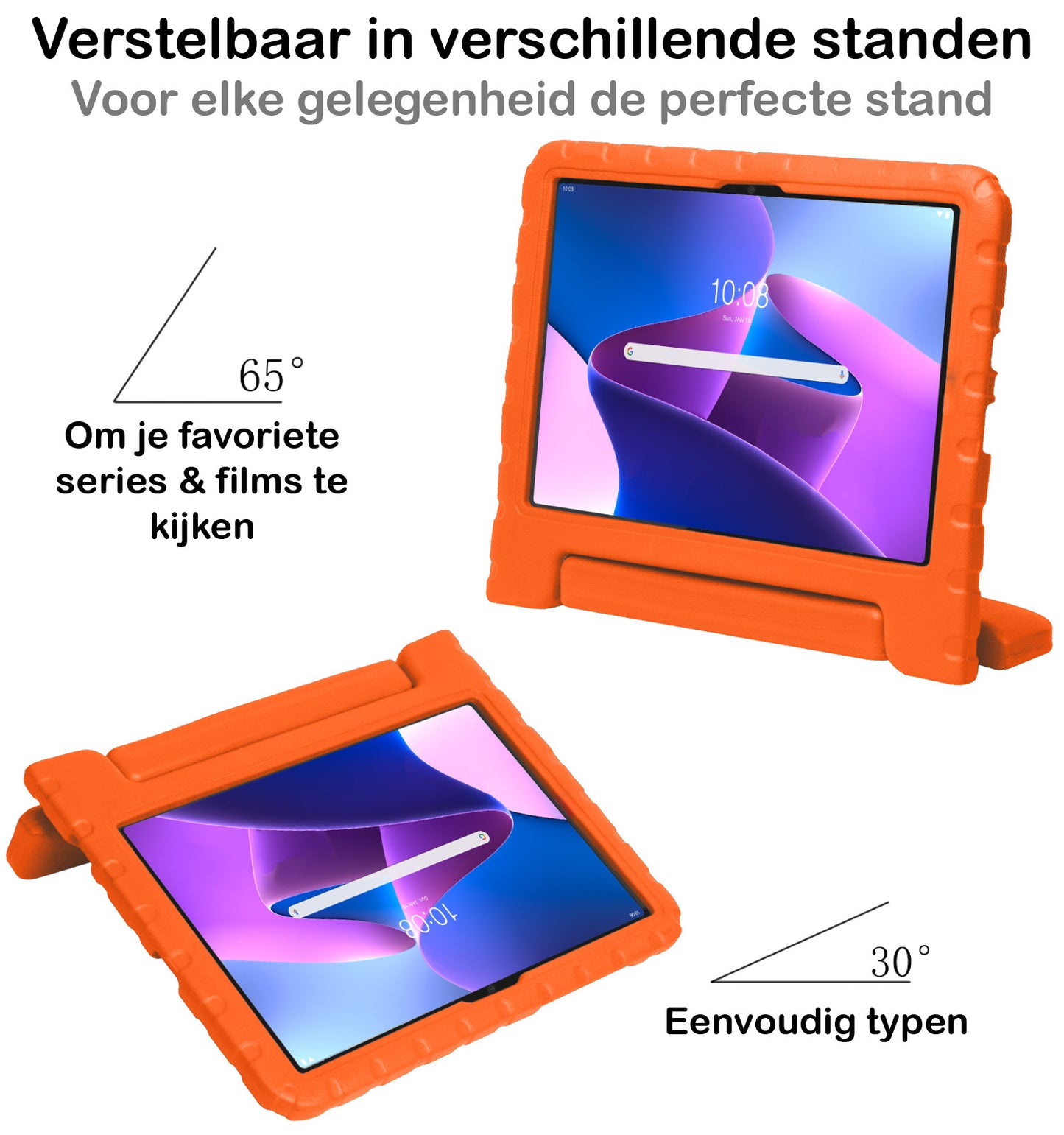 Lenovo Tab M10 Plus 3rd Gen Hoesje Kids Cover Bumper - Oranje