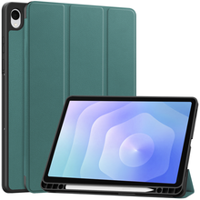 Samsung Galaxy Tab S11 Trifold Bookcase Hoes met Penhouder voor S Pen - Donkergroen