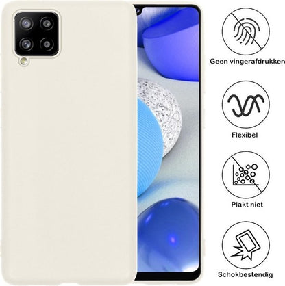 Samsung A42 Hoesje Siliconen Backcover Lichtgewicht - Wit