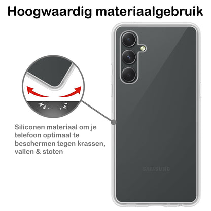Samsung A14 Hoesje Siliconen Backcover Lichtgewicht - Transparant