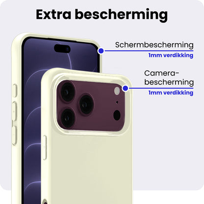 iPhone 18 Pro Hoesje Siliconen Backcover Lichtgewicht - Wit