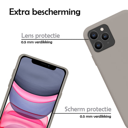 iPhone 11 Pro Hoesje Siliconen Backcover Lichtgewicht - Grijs