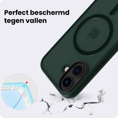 iPhone 17 Hoesje Geschikt voor Magsafe Backcover Shockproof - Donkergroen
