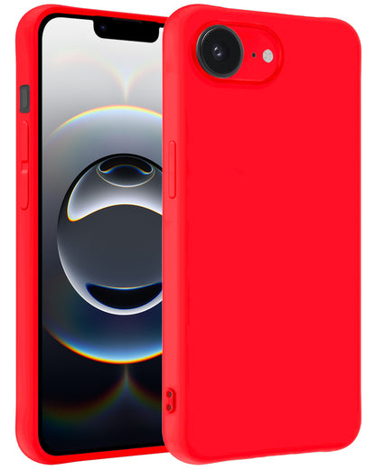 iPhone 16e Hoesje Siliconen Backcover Lichtgewicht - Rood