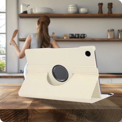 Samsung Galaxy Tab A9 Trifold Bookcase Hoes 360 Graden Draaibaar - Wit